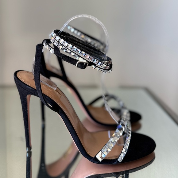 New Aquazzura So Vera Crystal-Embellished Suede Sandals 40 $1,350 - Picture 14 of 16